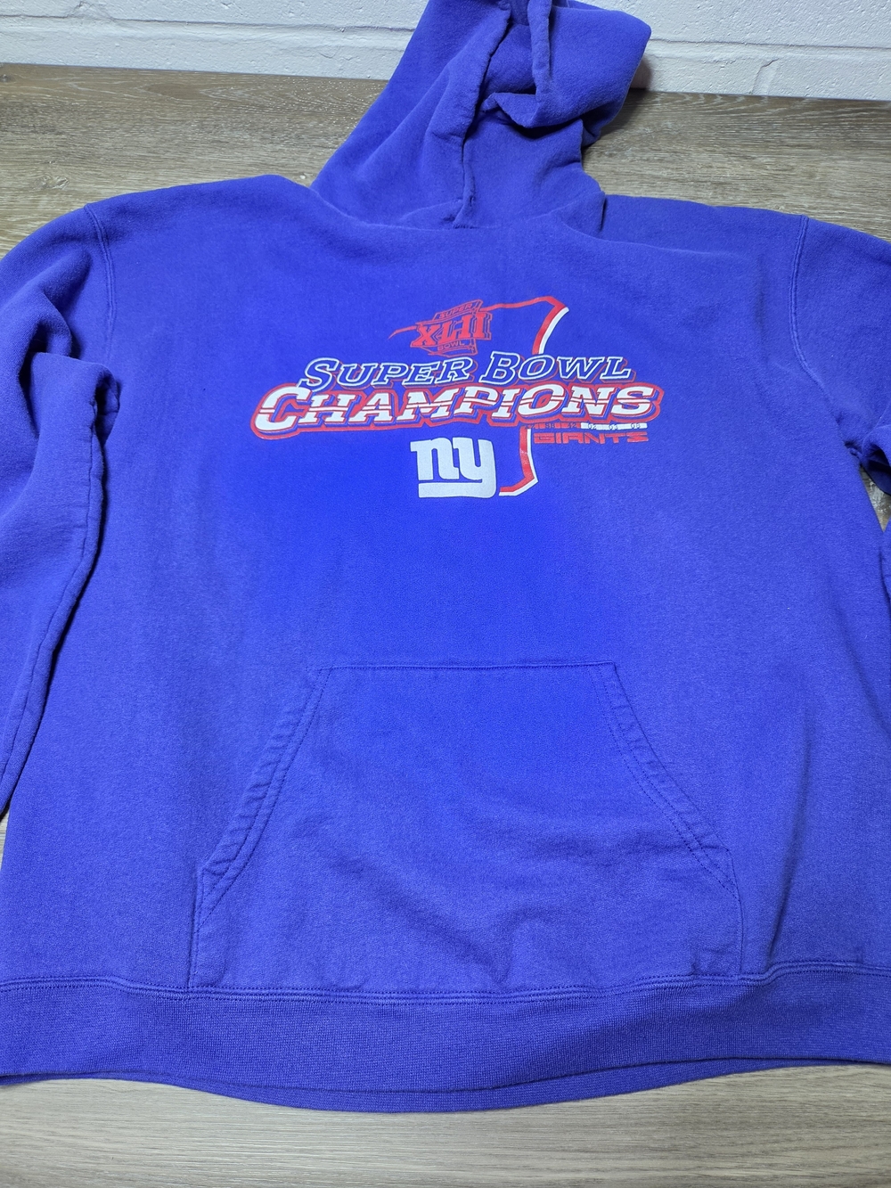NFL New York Giants Super Bowl XLII Champions Pullover Hoodie Blue